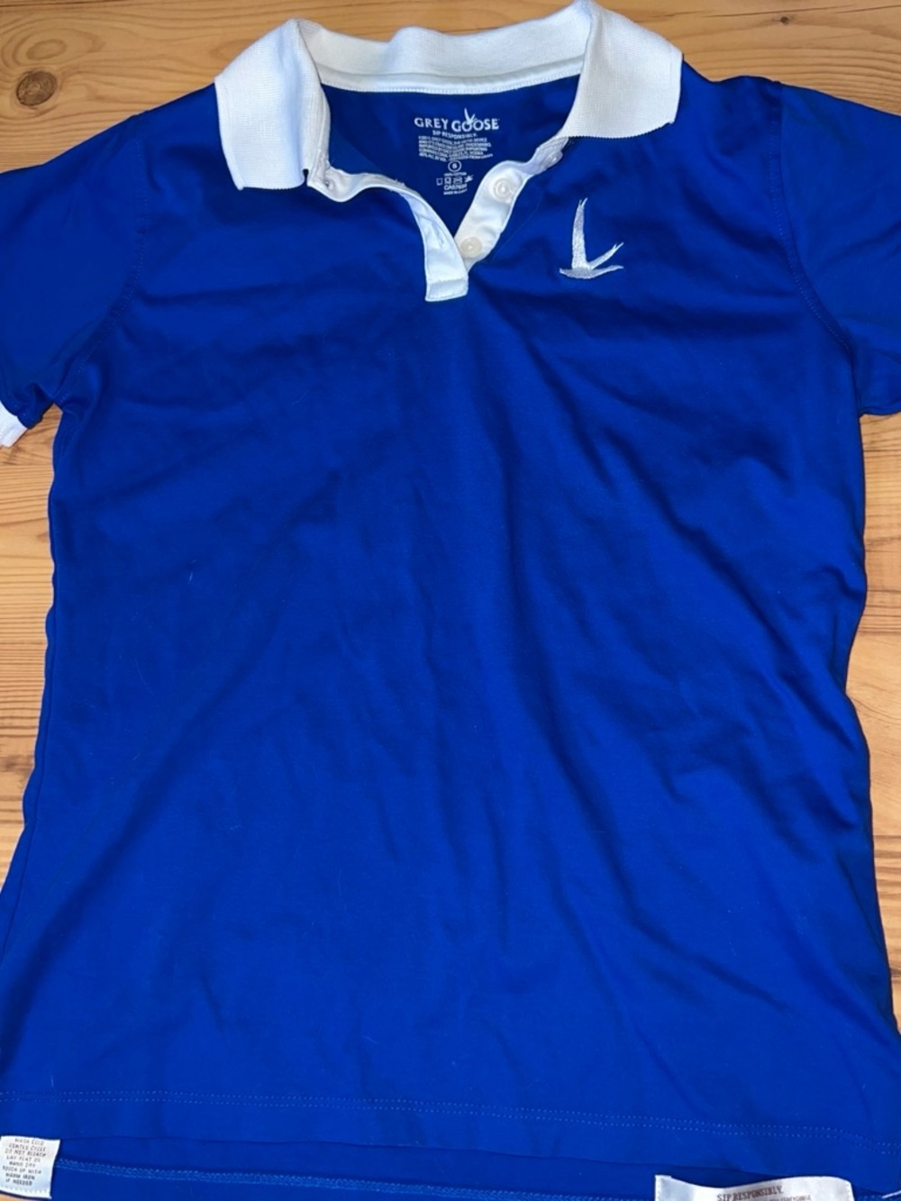 Grey Goose Women's Royal Blue Polo with White Trim and Embroidered Logo